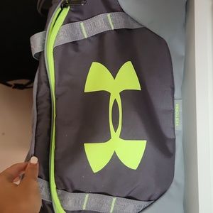 NEON green and grey Large under Armour duffle gym bag